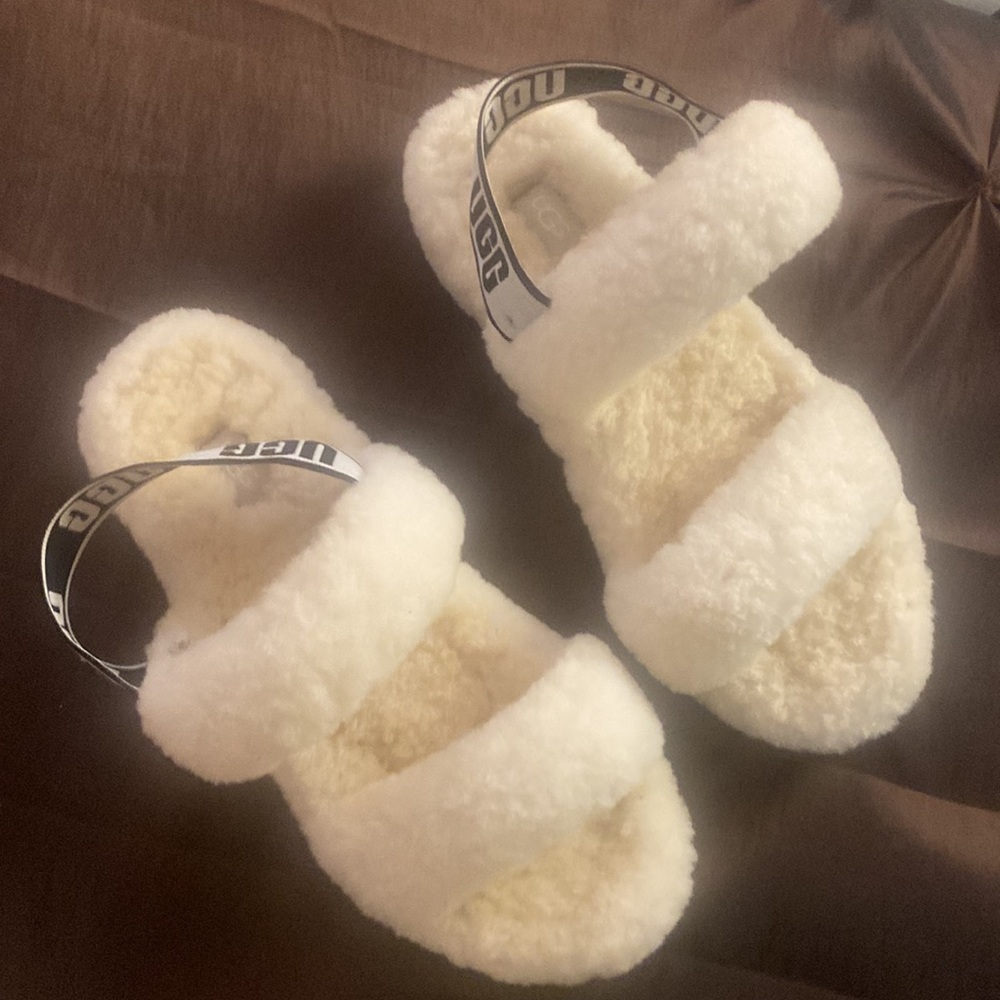 UGG Australia Oh Yeah Women's Slipper sandals Size  White fur - Picture 6 of 6